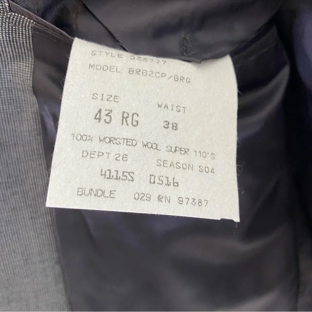 Brooks Brothers Gray 100% Worsted Wool Blazer Jacket